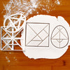 set of 2 tangram cookie cutters: featuring an egg of columbus and a square tangram design