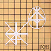 set of 2 tangram cookie cutters: featuring an egg of columbus and a square tangram design