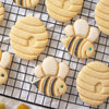 set of cute bee and honey beehive cookies