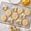 set of cute bee and honey beehive cookies