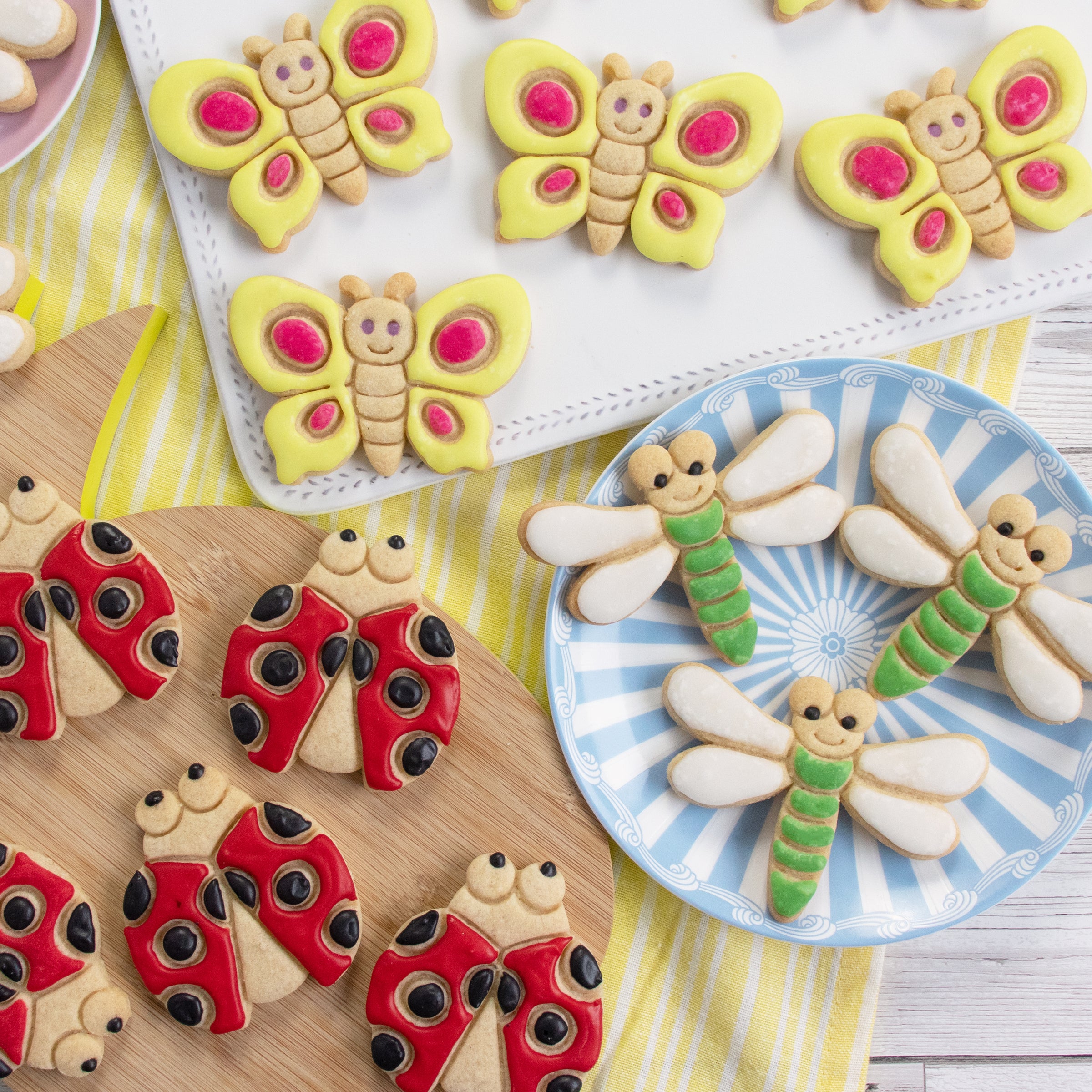 Garden Insects Cookie Cutters (Ladybug, Dragonfly, and Butterfly ...