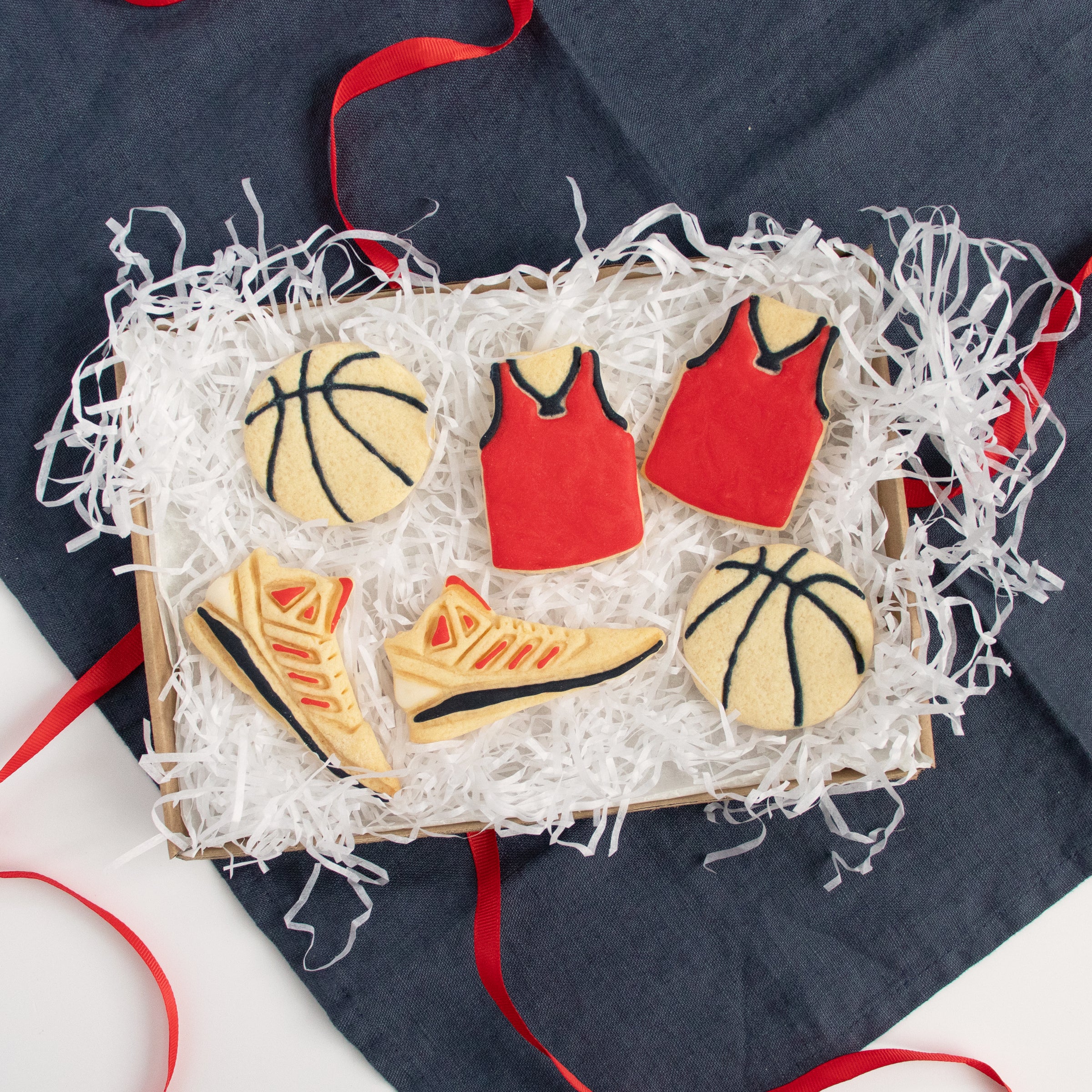 set of 3 basketball themed cookies