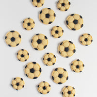 small and large soccer cookies