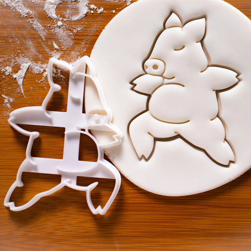 Yoga Pig Warrior Pose 2 Cookie Cutter