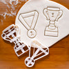 set of 2 trophy and medal cookie cutters