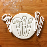 Set of 3 Cookie Cutters: Foundation Brush, Fan Brush, Contour Brush