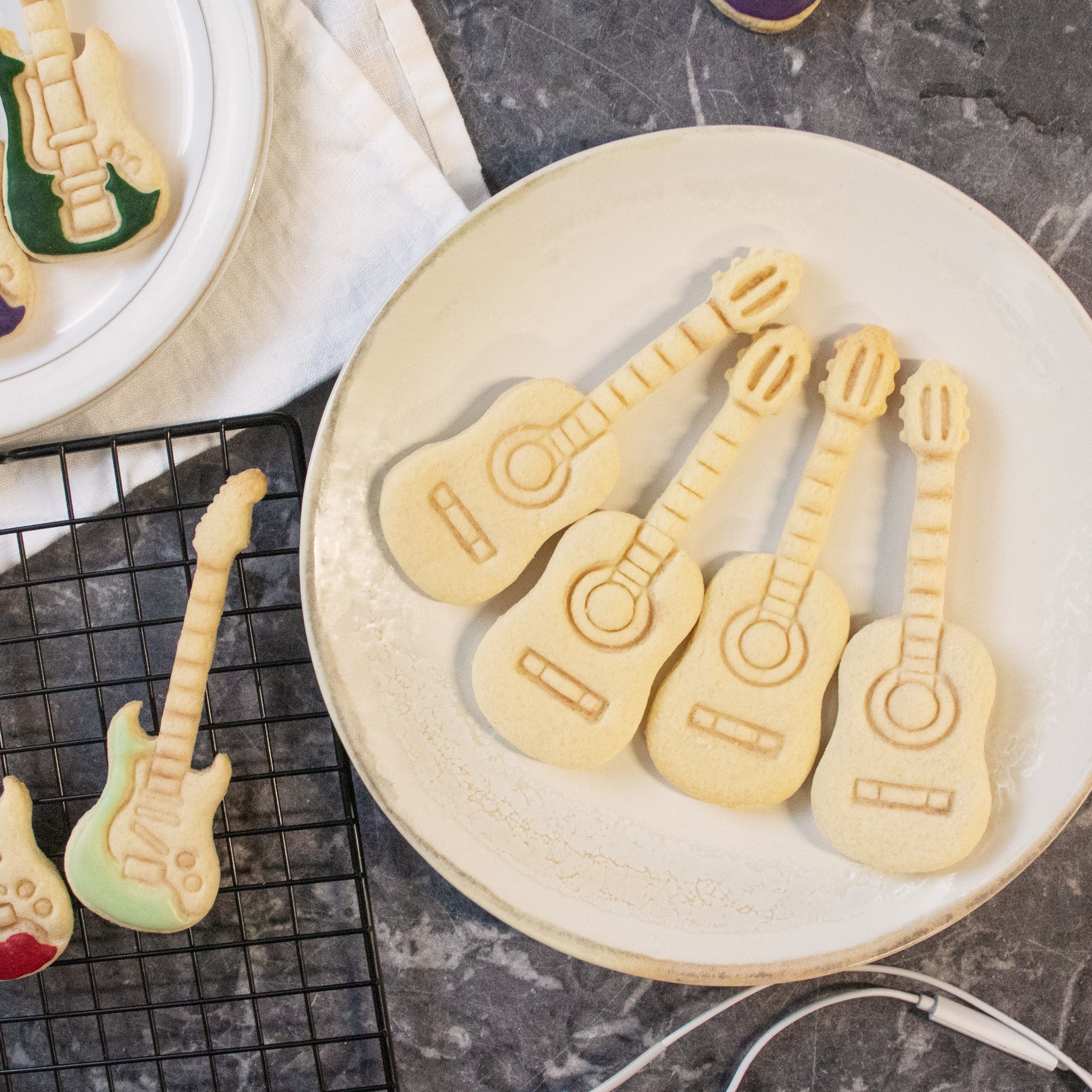 acoustic and electric guitar cookies