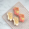 ballet shoes cookies on a tray