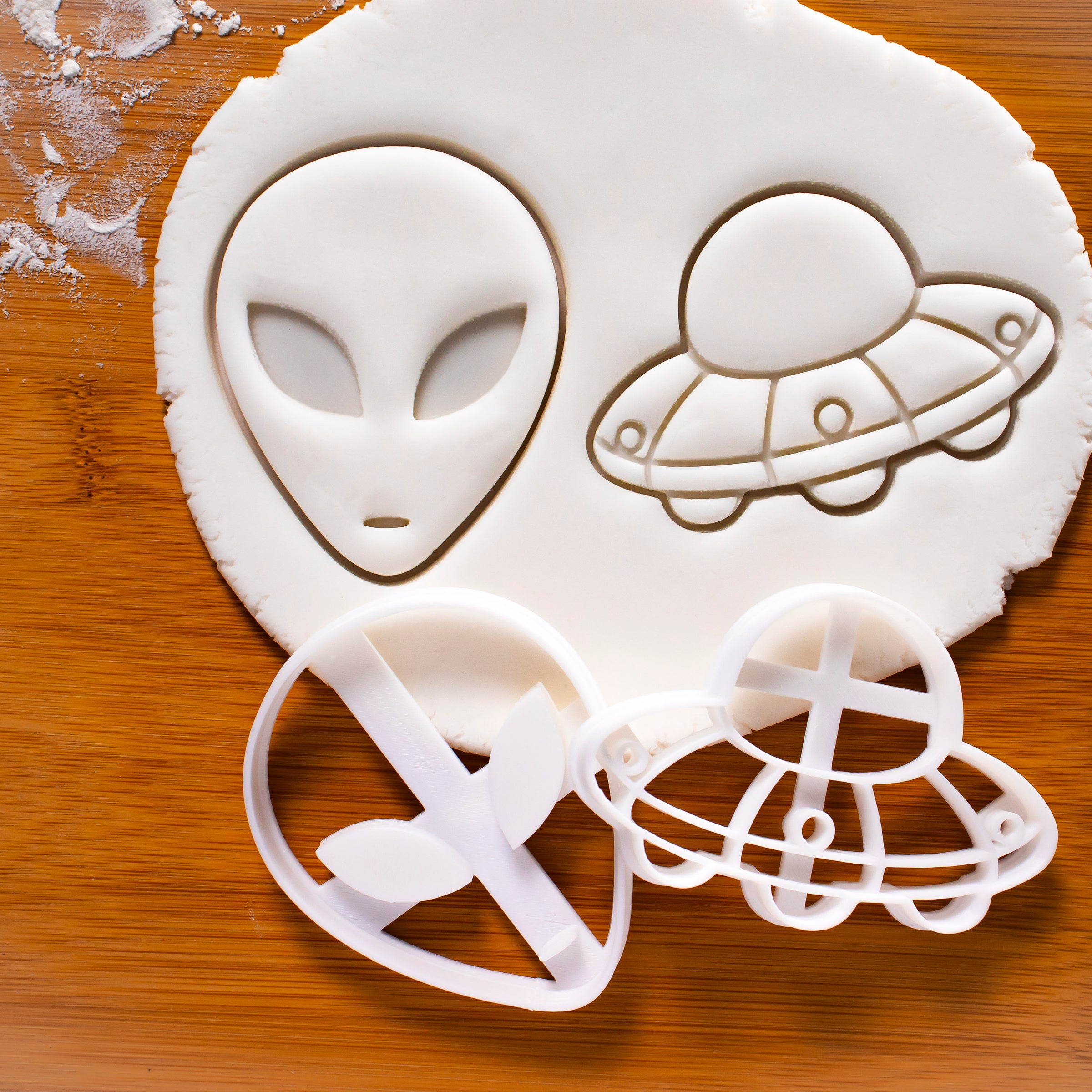 set of alien and ufo cookie cutters