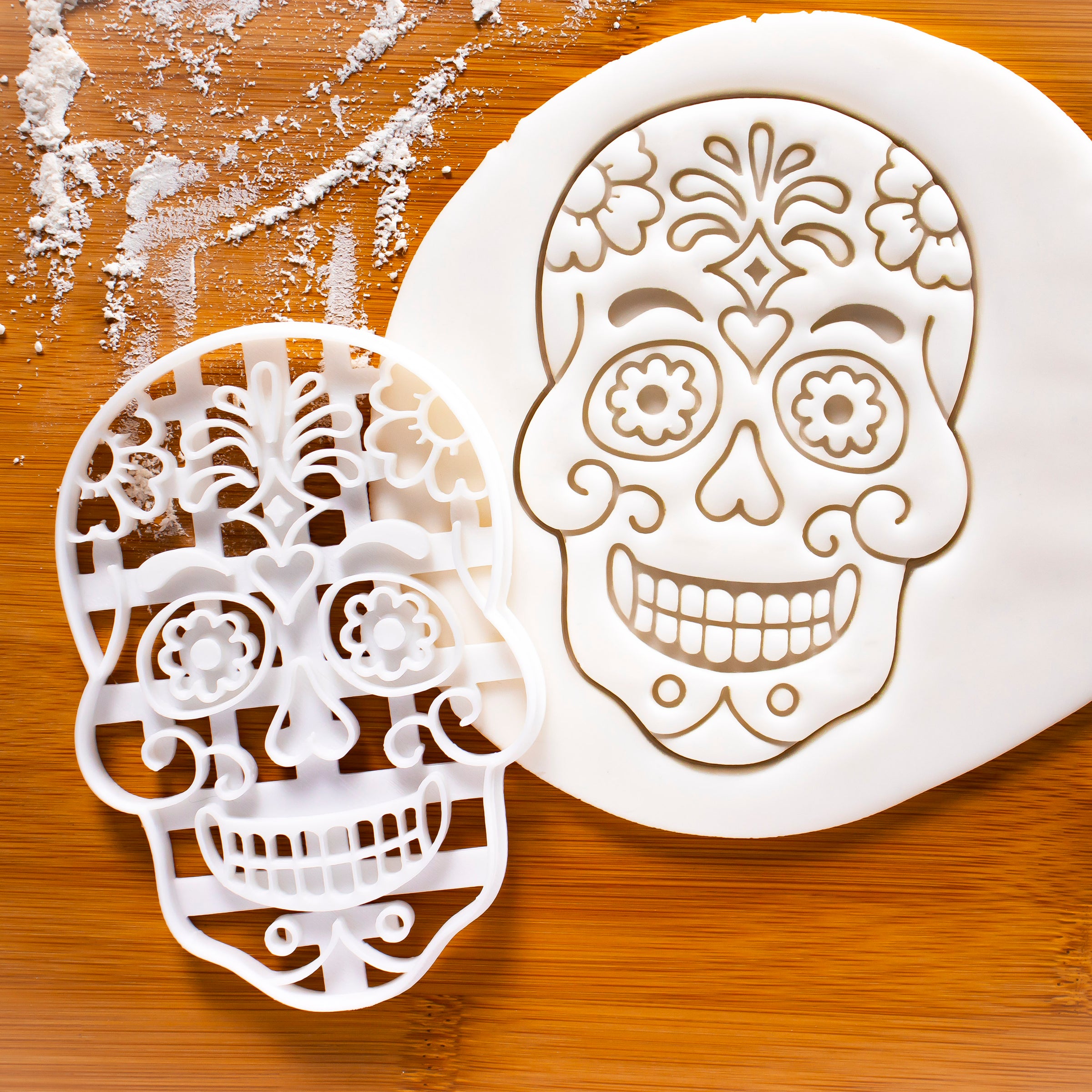 Day of the Dead Floral Skull Cookie Cutter