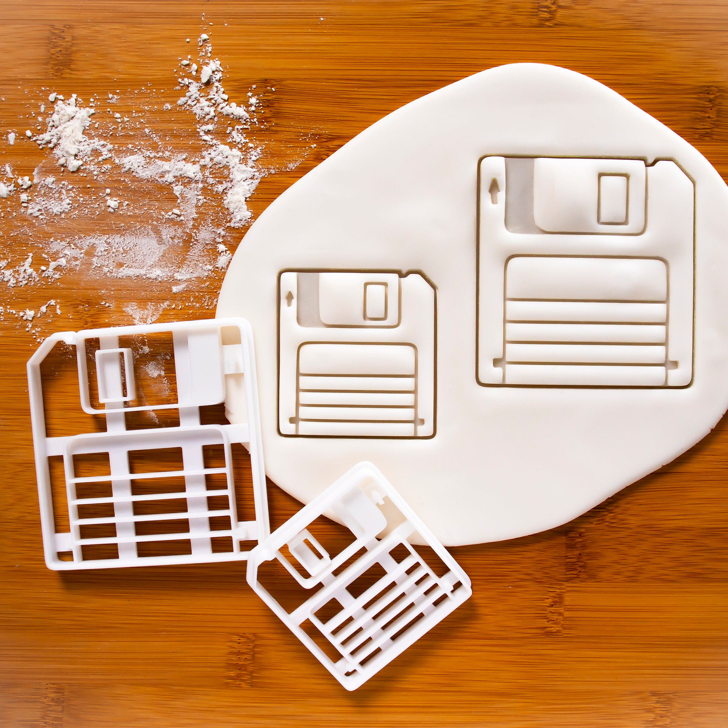 set of 2 floppy disk cookie cutters