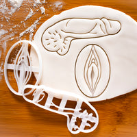 set of 2 penis and vulva cookie cutters
