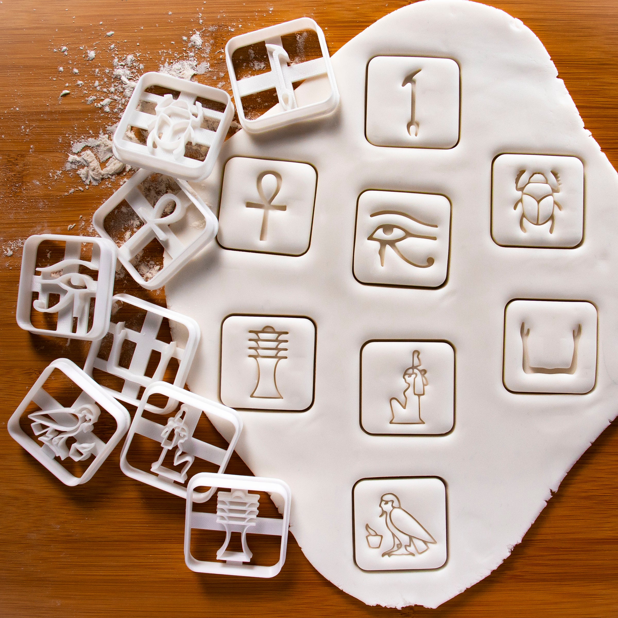 Set of 8 Egyptian Hieroglyphs Cookie Cutters