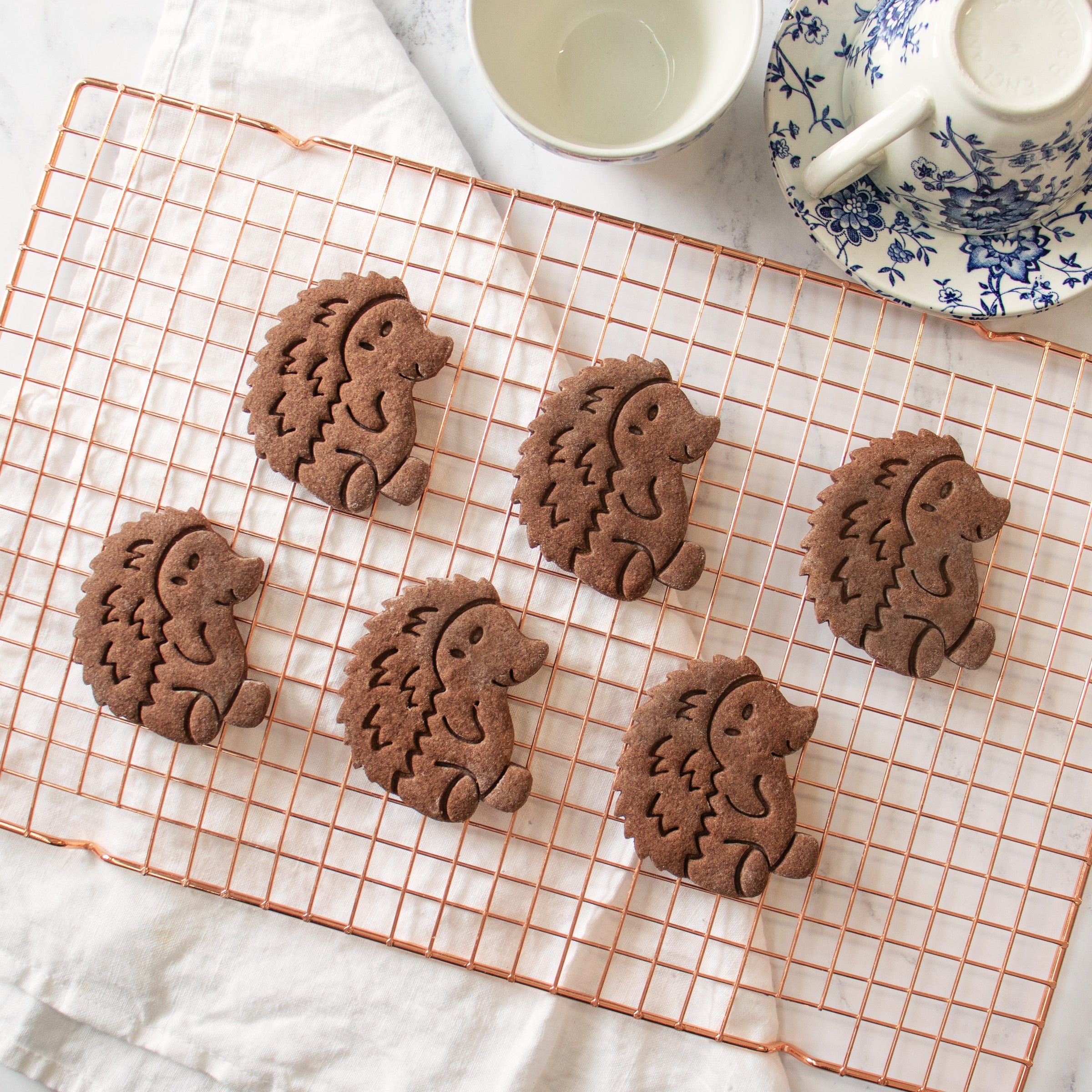 Chocolate Hedgehog Cookies (Side Profile)