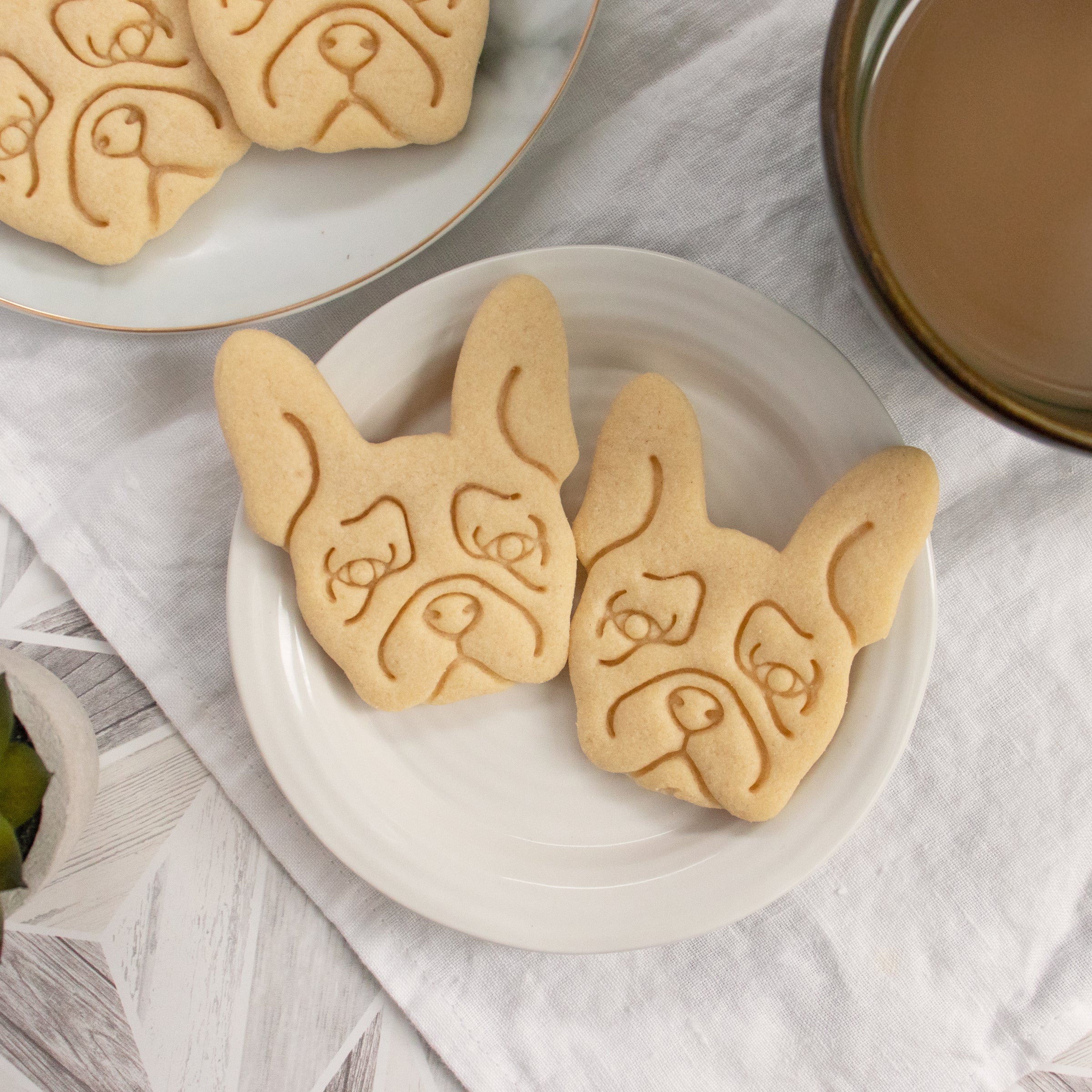 french bulldog face portrait cookies