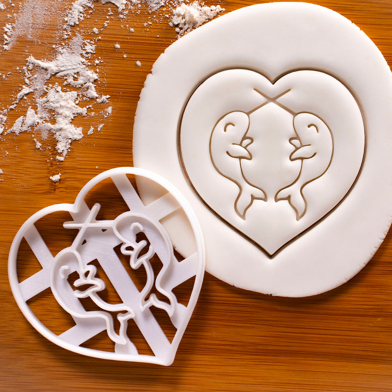 Narwhals in Love Cookie Cutter