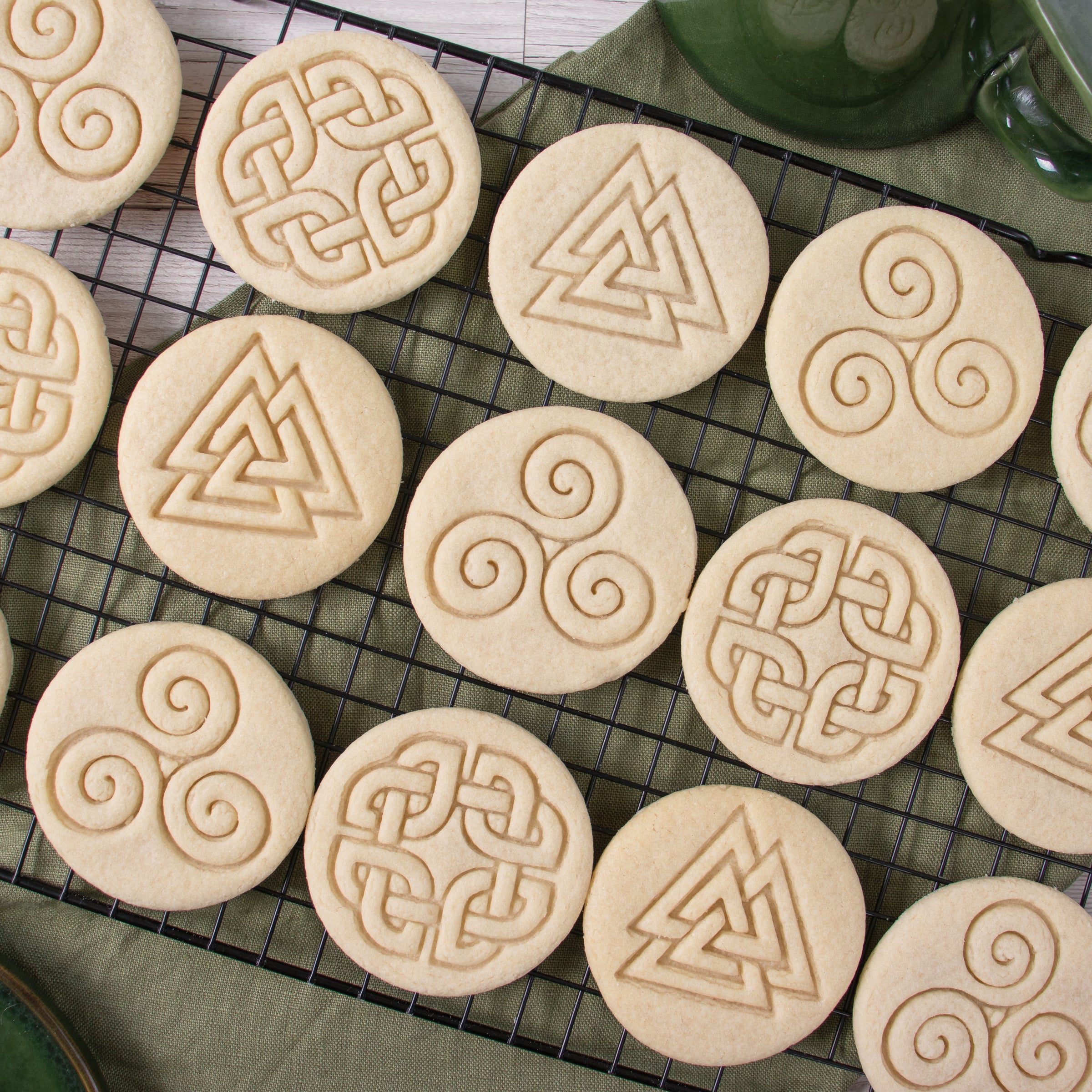 Set of 3 Nordic Runes Cookies: Celtic Shield Knot, Triskelion, & Valknut
