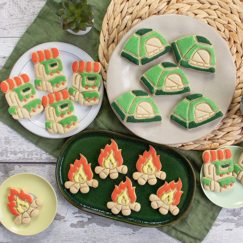 Camping themed Cookies: Backpack, Tent, Bonfire