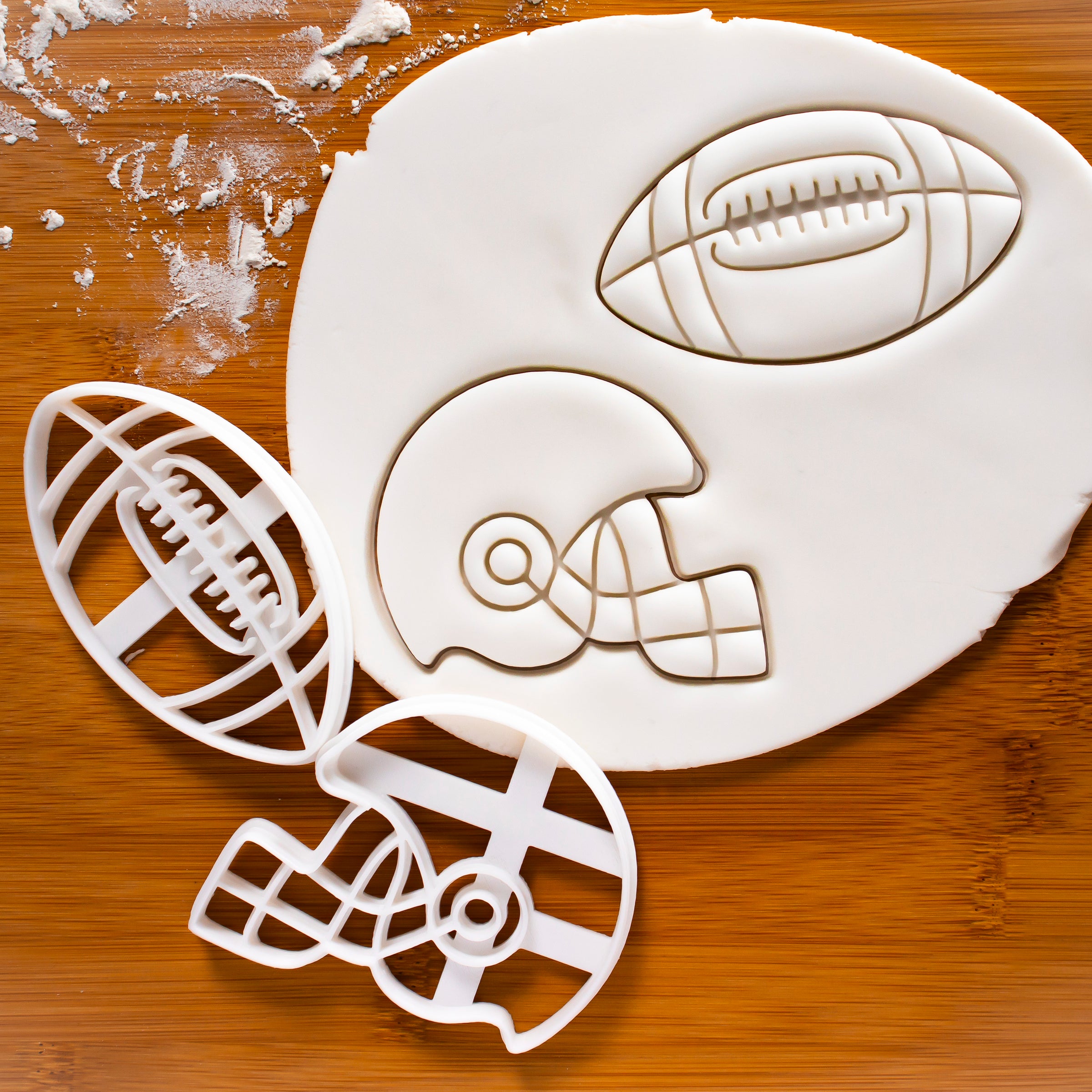 Set of 2 American Football & Helmet Cookie Cutters