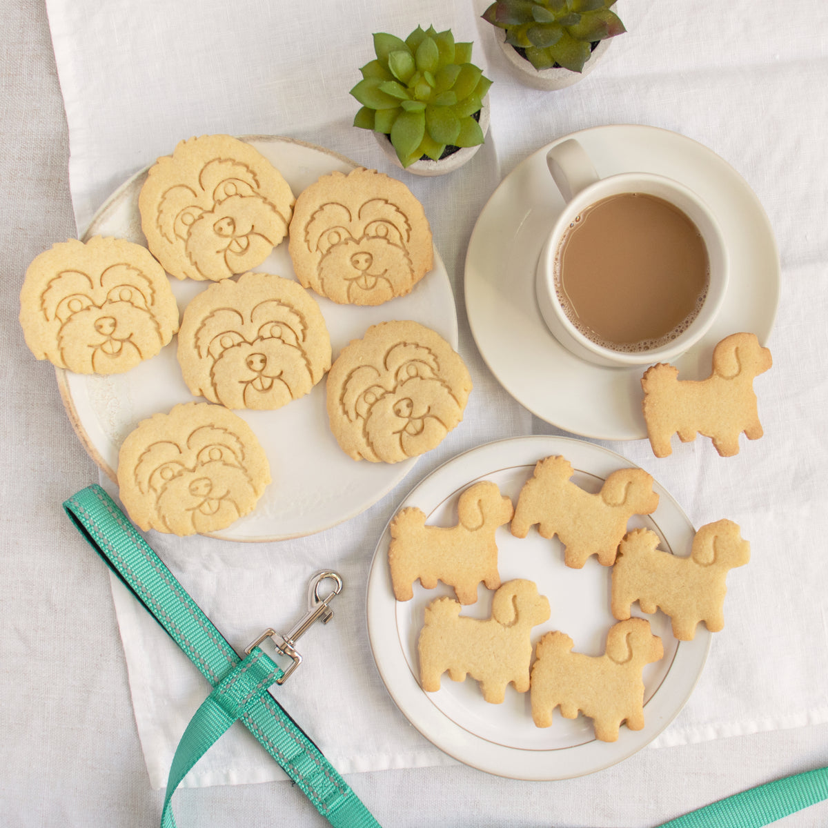 maltipoo silhouette and portrait cookies