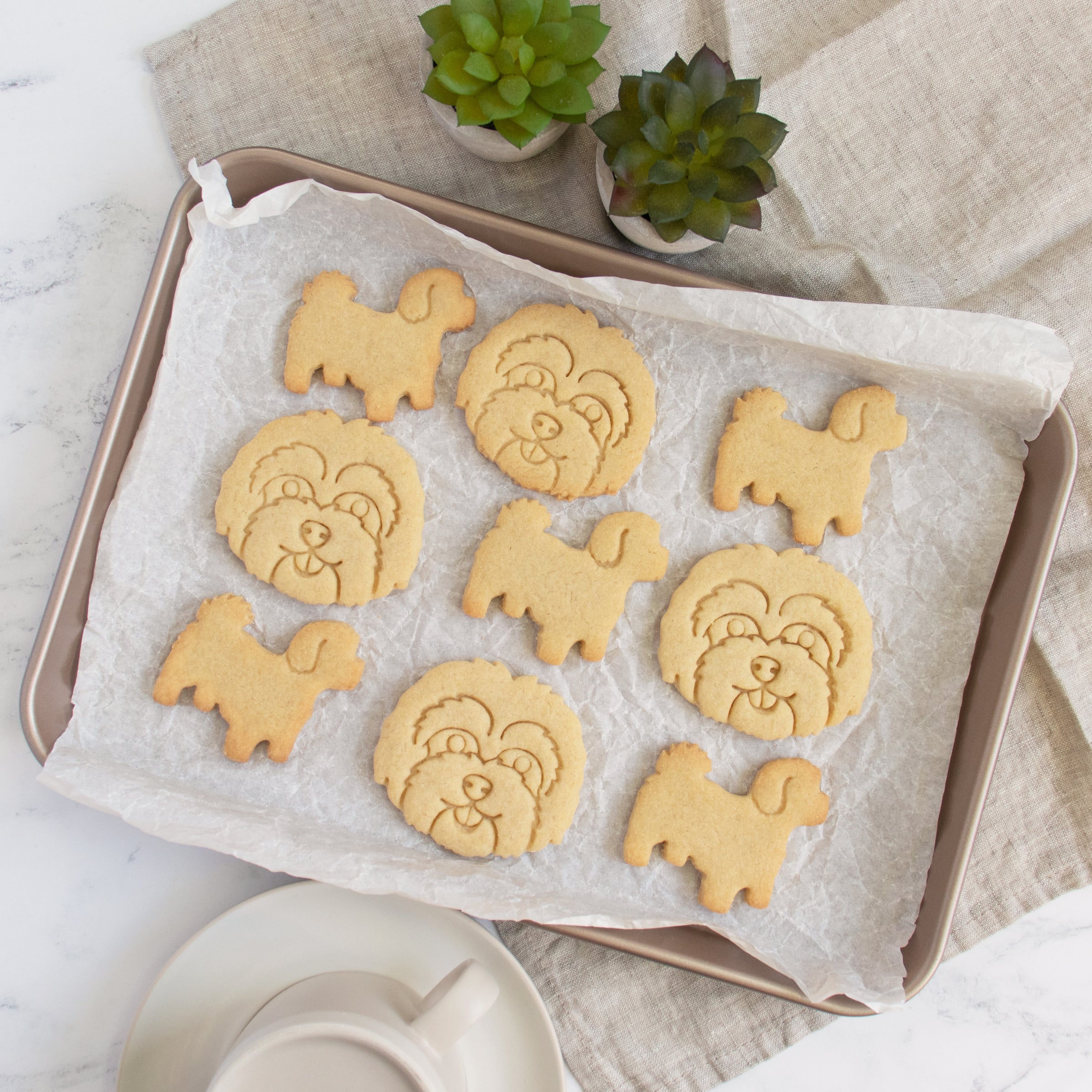 maltipoo silhouette and portrait cookies