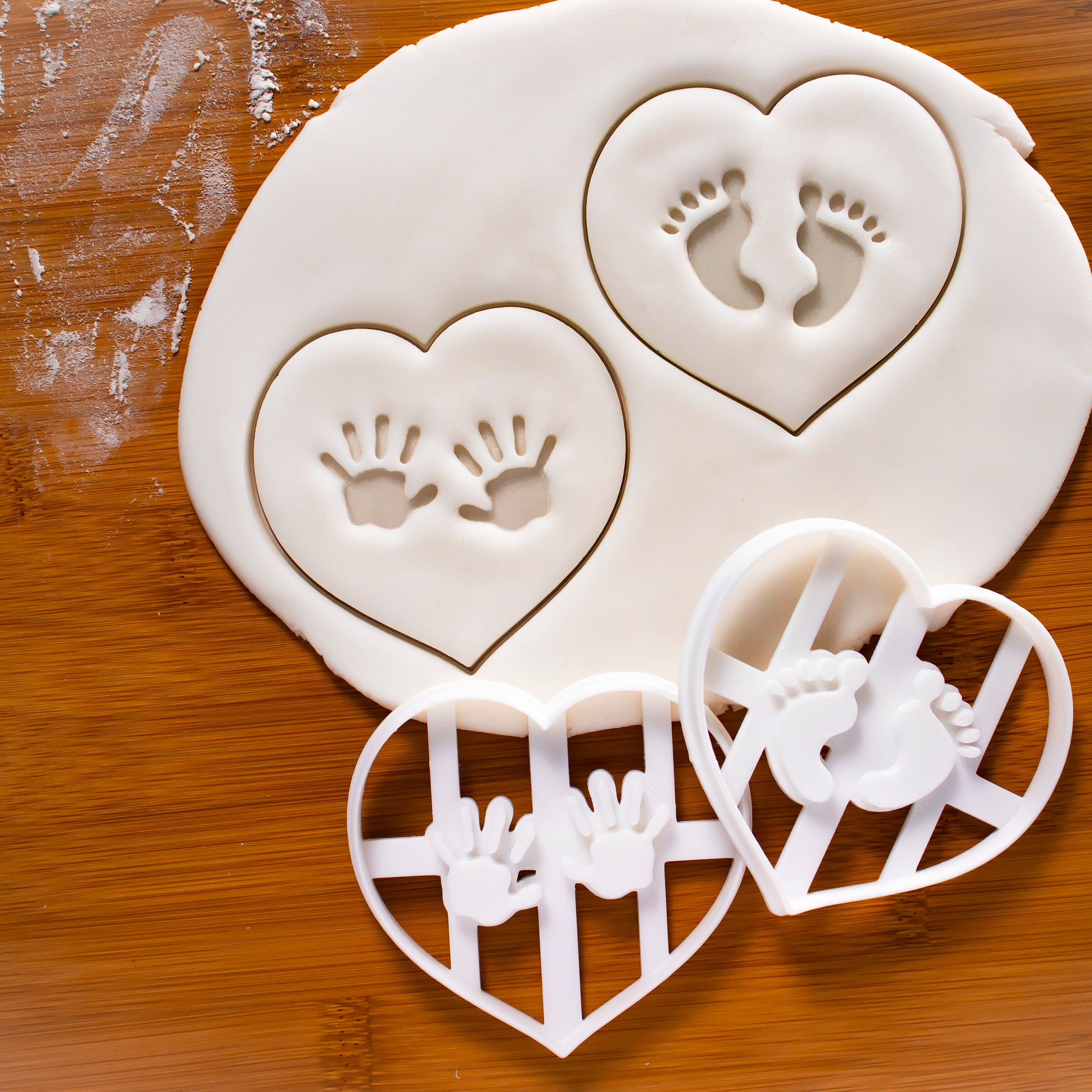Set of 2 Baby Prints Cookie Cutters: Hand Prints & Footprints
