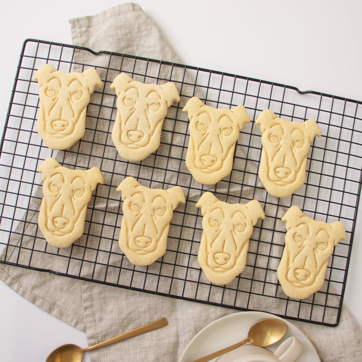 greyhound dog face cookies