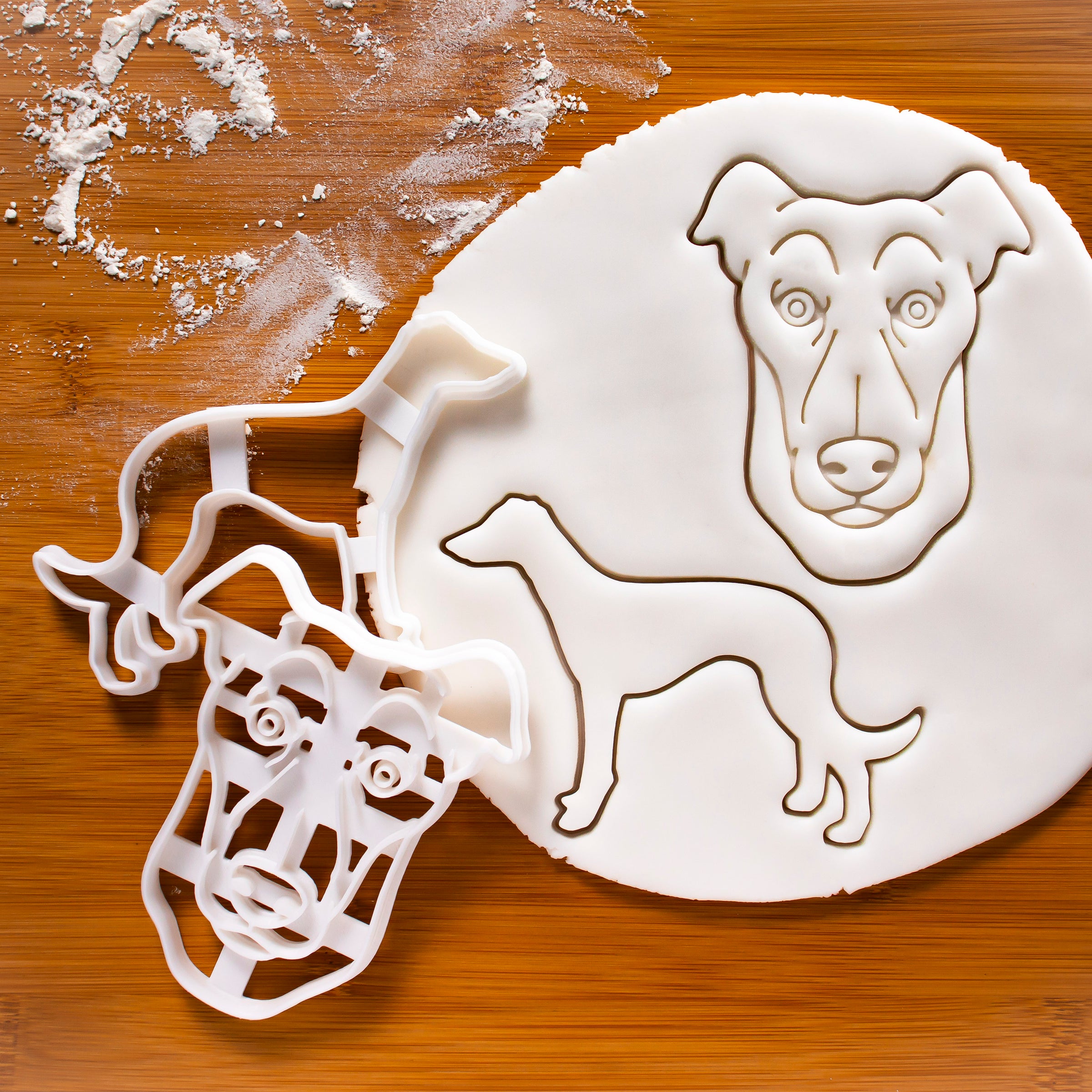 set of 2 greyhound cookie cutters