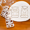 set of 2 owl cookie cutters, great horned owl and cute owl