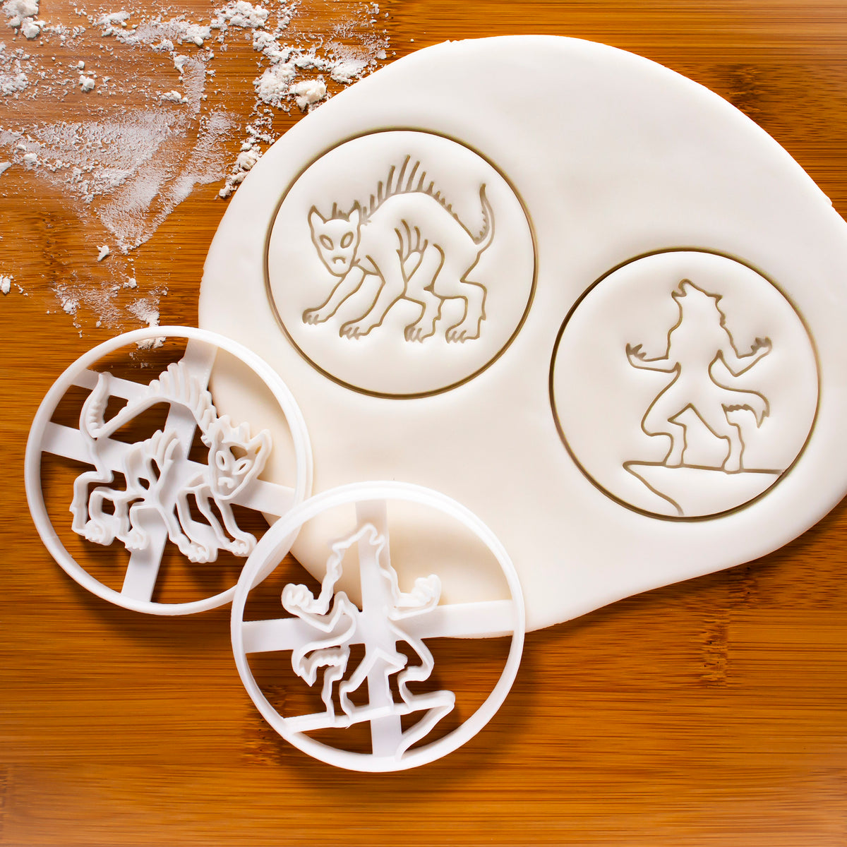 Set of 2 Legendary Creatures Cookie Cutters: Chupacabra Cookie Cutter & Werewolf Cookie Cutter