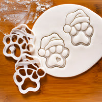 Set of 2 Santa Claus Paw Prints Cookie Cutters