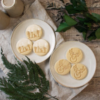 set of 2 stag forest and stag head cookies