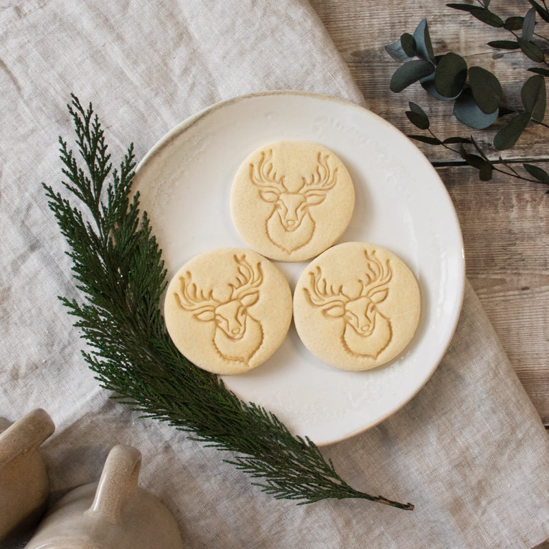 forest stag head cookies