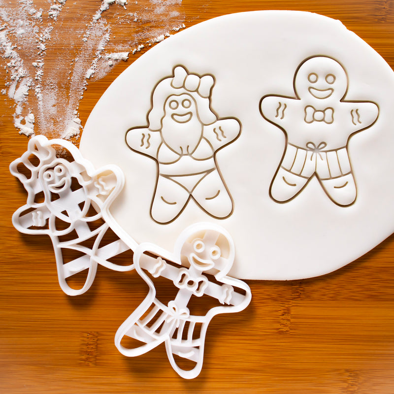 Summer Shorts Gingerbread Man & Summer Bikini Gingerbread Woman Cookie Cutters