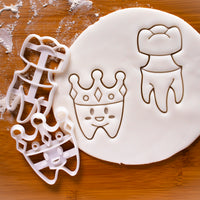 Set of 2 Dental Crown Cookie Cutters Cute Realistic