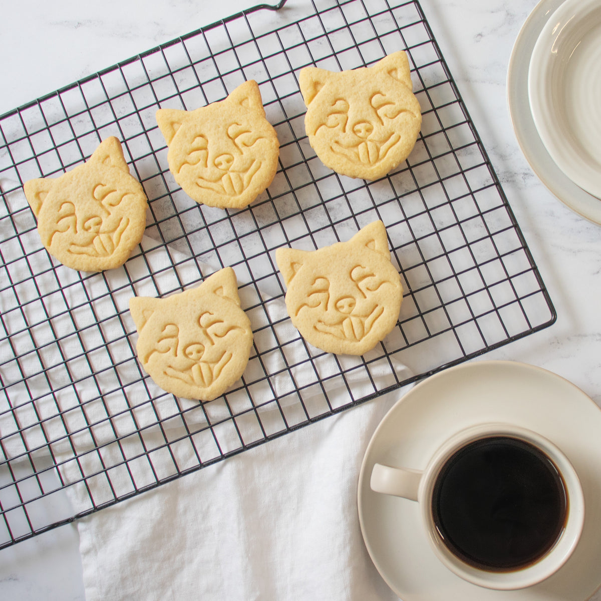 shiba inu face cookies