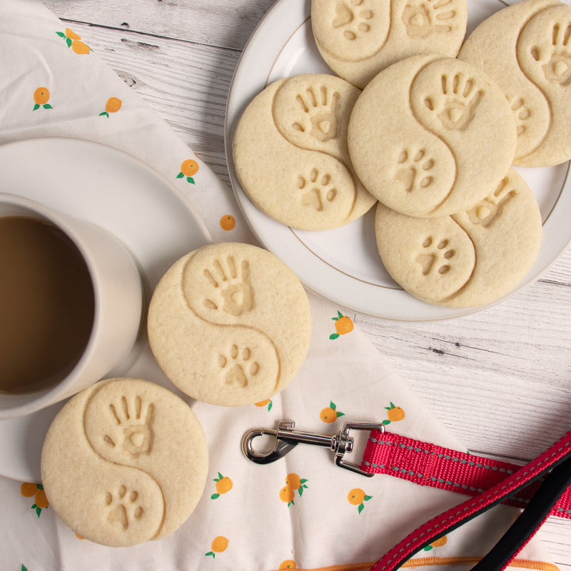 Yin Yang Dog Paw Print & Human Hand Cookies