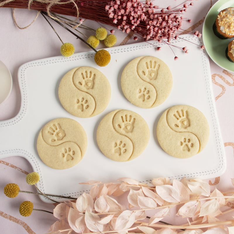 Yin Yang Dog Paw Print & Human Hand Cookies