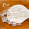 Set of 3 Camping Vehicles Cookie Cutters: Caravan, Pickup Truck, and SUV