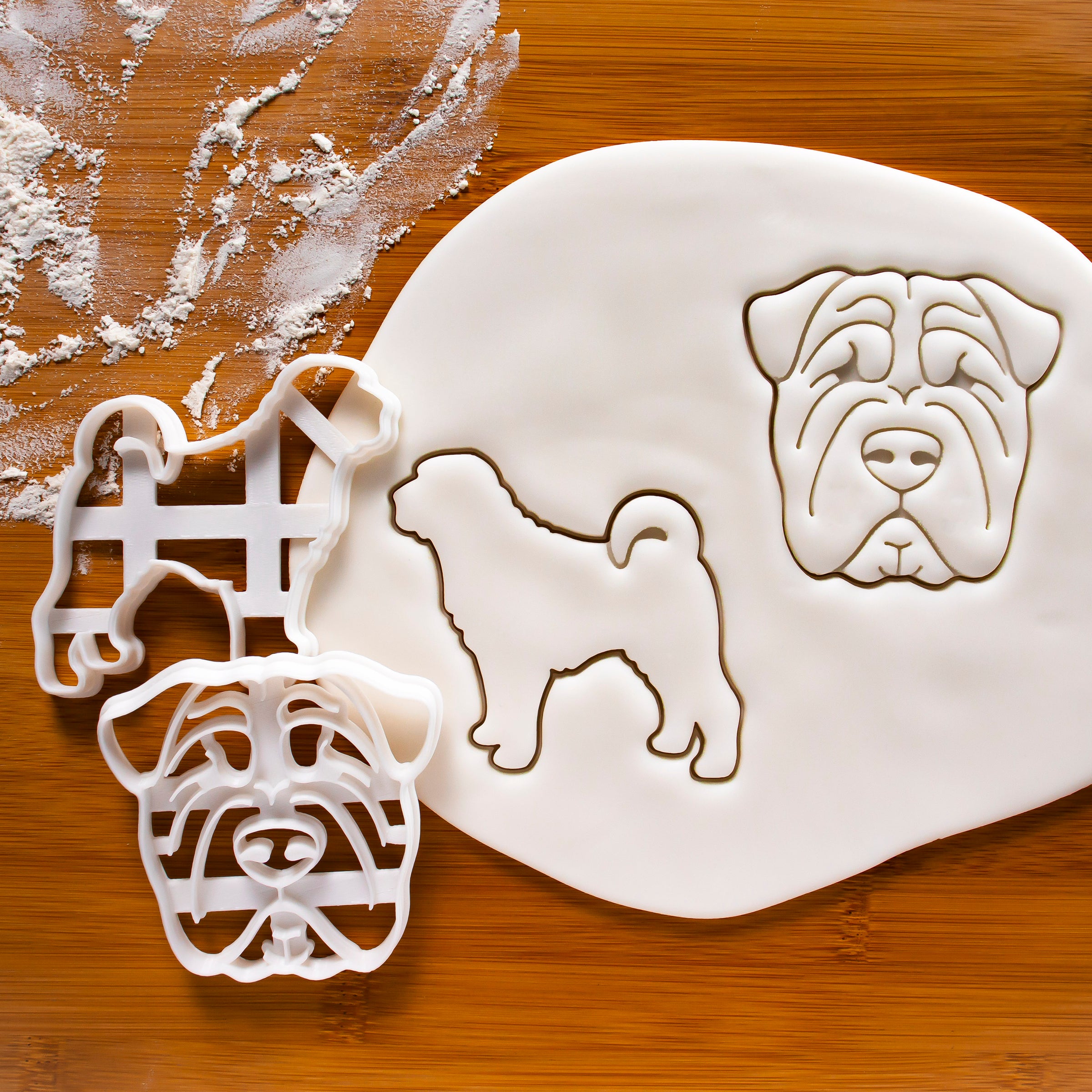 Set of 2 Shar Pei cookie cutters