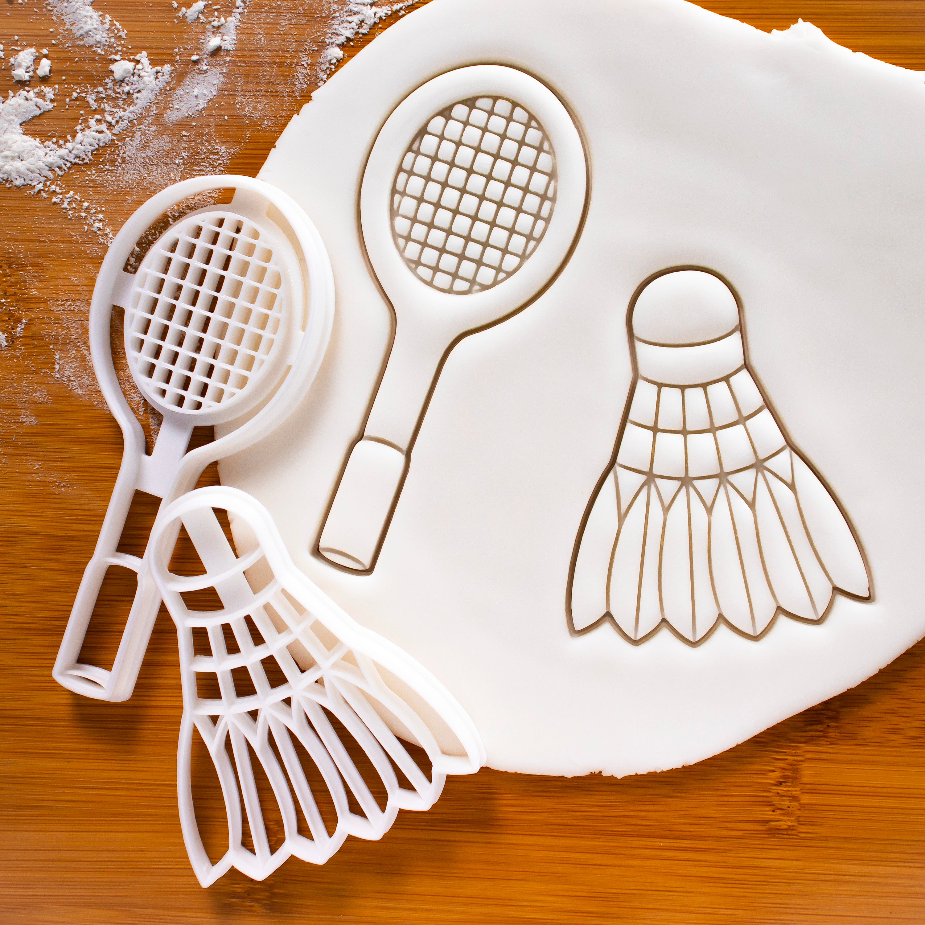 Badminton Racket and Shuttlecock Cookie Cutters
