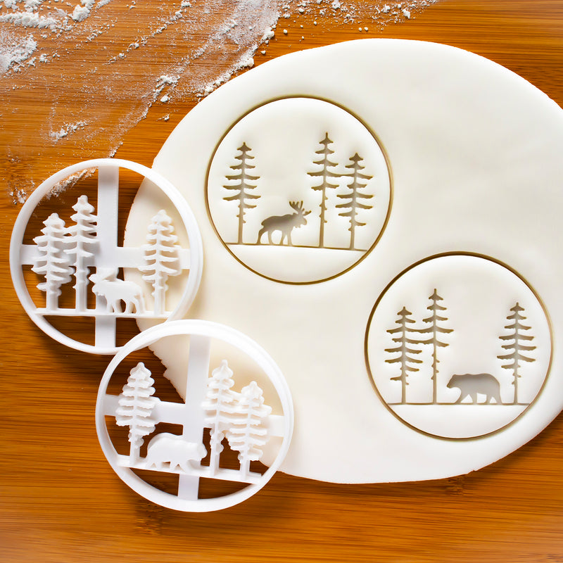 Forest Moose and Bear Cookie Cutters