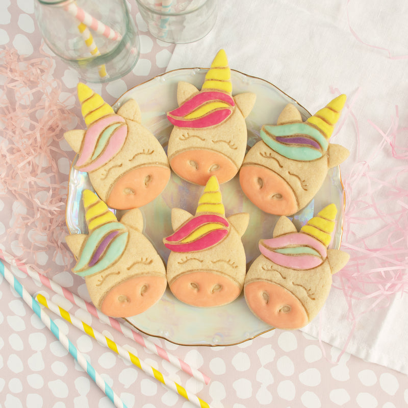 cute unicorn face cookies