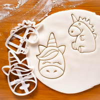 Cute Unicorn Face and Body Cookie Cutters