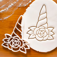 unicorn floral horn cookie cutter