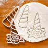Set of 2 Unicorn Horn Cookie Cutters (with flower and without)