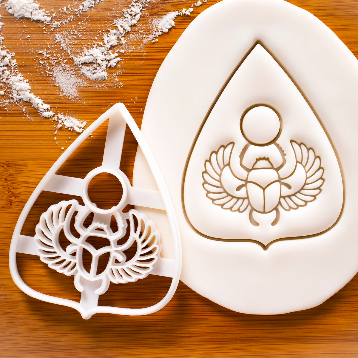 Planchette with Scarab and Wings Cookie Cutter