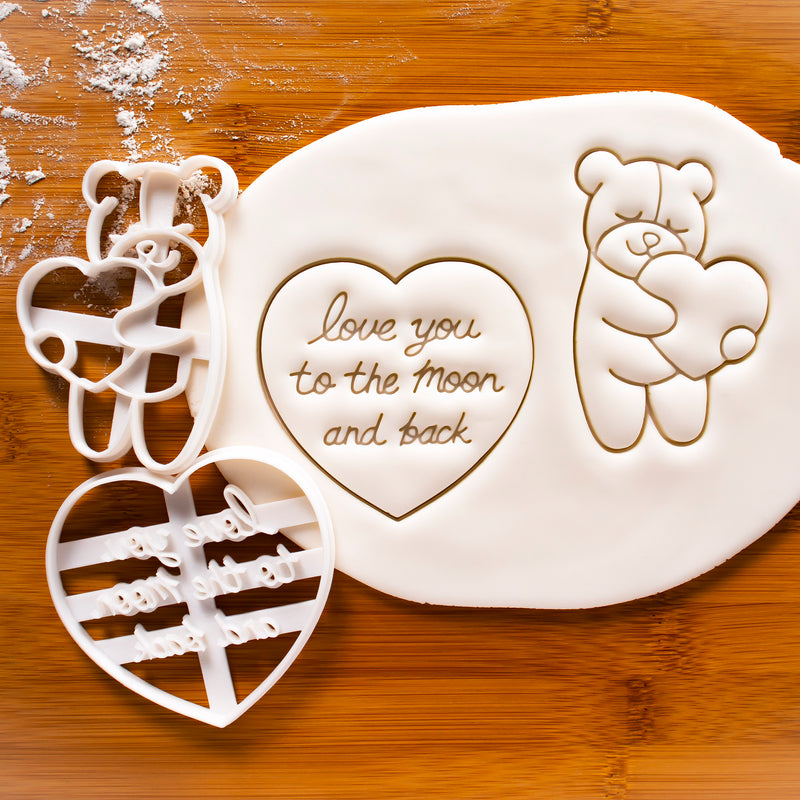Love You to the Moon and Back Cookie Cutter & Cute Bear Cookie Cutter