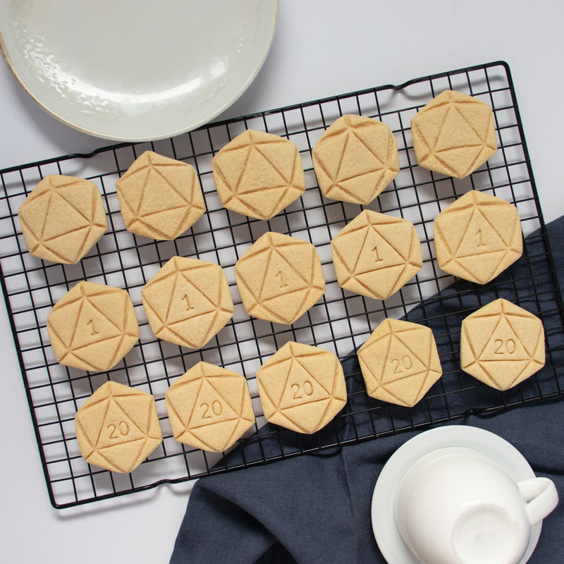 Set of 3 Cookies - Icosahedron, Natural 1, and Natural 20