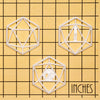 Set of 3 Cookie Cutters - Icosahedron, Natural 1, and Natural 20